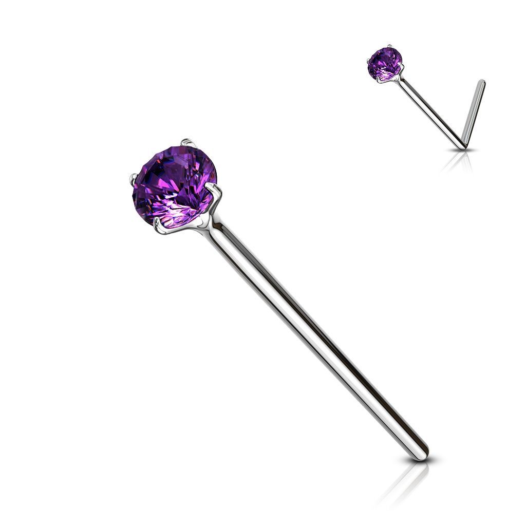 Variabilní piercing do nosu (tmavě fialová) - N01079-AR
