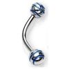 Piercing do obočí s proužky (červená)