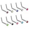 Zahnutý piercing do nosu (tyrkysová)