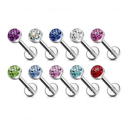 Piercing do brady - labreta 1,2 x 8 mm (duhová)