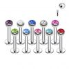Piercing do brady - labreta 1,2 x 8 mm (duhová)