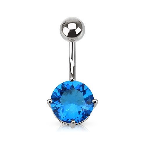 Piercing do pupíku, kámen 7 mm (tyrkysová) - WP01262-07-Q