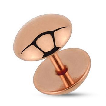 Levně Falešný piercing do ucha (růžové zlato) - FP01031-RD
