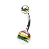 Piercing do pupíku  - banánek s pruhy (červená)