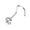 Stříbrný piercing do nosu - zirkon 3mm (fialová)