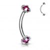 Piercing do obočí s vnitřním závitem (světle fialová)