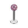 Piercing do brady - labreta se krystaly Swarovski® (světle modrá)
