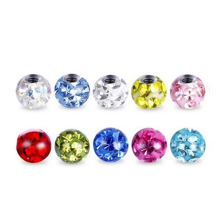 NUBIS Náhradní kulička s krystaly Swarovski, 3 mm, závit 1,2 mm (duhová) - ND01023-03-AB