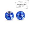 Náhradní kulička s krystaly Swarovski®, 3 mm, závit 1,2 mm (tmavě modrá)