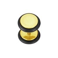 Levně Falešný piercing do ucha (žluté zlato) - FP01005-GD