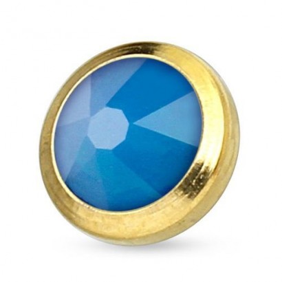 Zlacený microdermal piercing 3 mm (modrá)