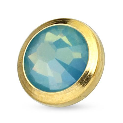 Zlacený microdermal piercing 3 mm (zelená) - MD01011-03-G