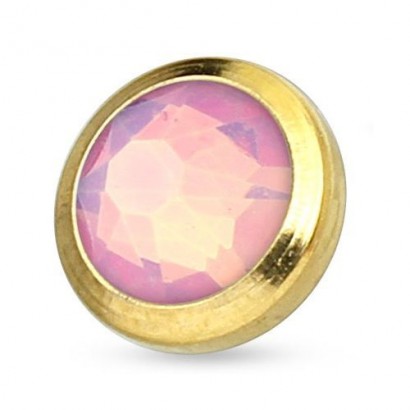 Zlacený microdermal piercing 3 mm (růžová)