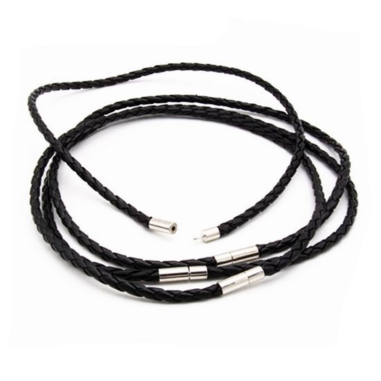 S4U Splétaná šňůrka na krk černá, tl. 4 mm (50 cm) - LR1102-50