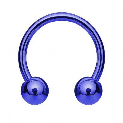 Piercing podkova, barva modrá (1,6 x 10 mm)