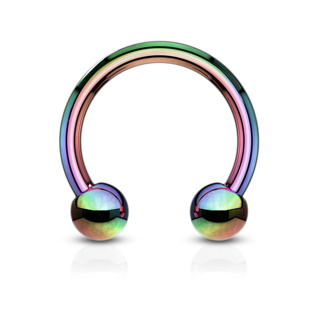 Levně S4U Piercing podkova, barva duhová (1,6 x 10 mm) - PV1001W-161044