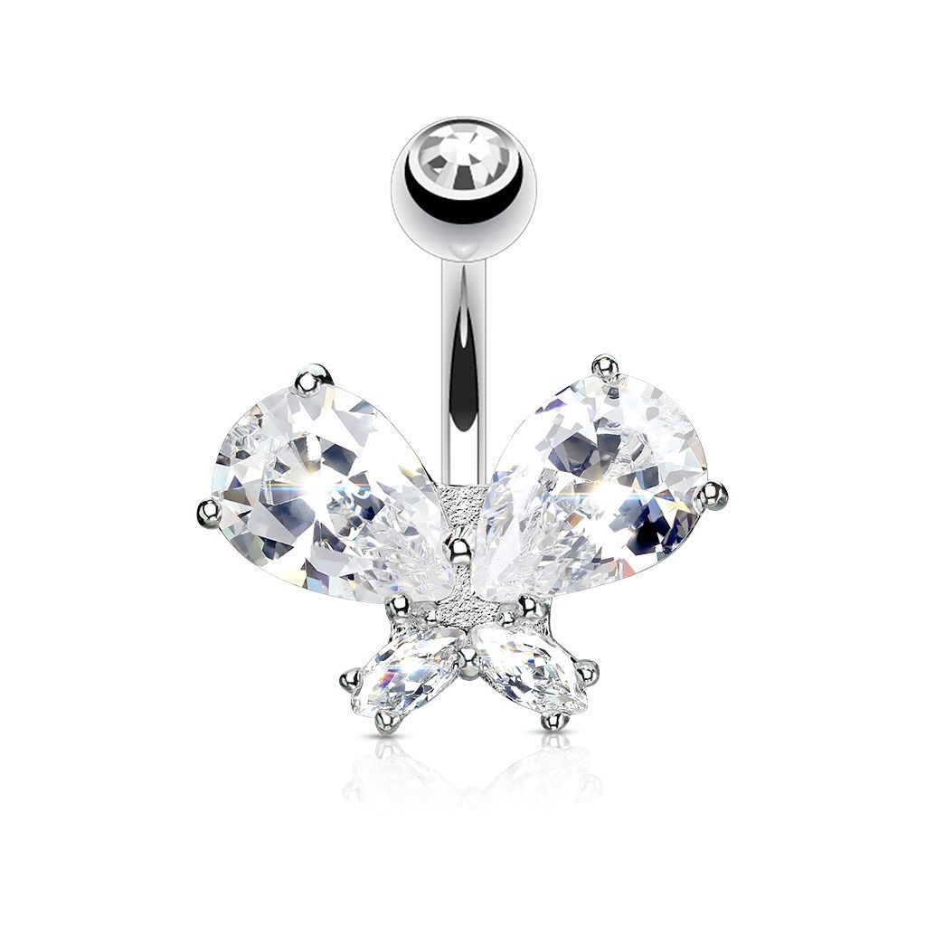Piercing do pupíku motýl (čirá)