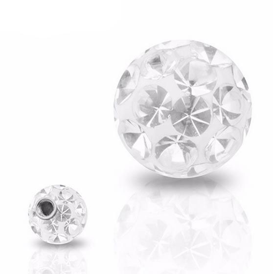 S4U Náhradní kulička s krystaly Swarovski, 5 mm, závit 1,6 mm (čirá) - ND01023-05-C