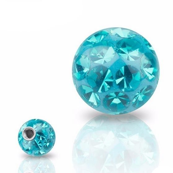 Levně S4U Náhradní kulička s krystaly Swarovski, 5 mm, závit 1,6 mm (tyrkysová) - ND01023-05-Q