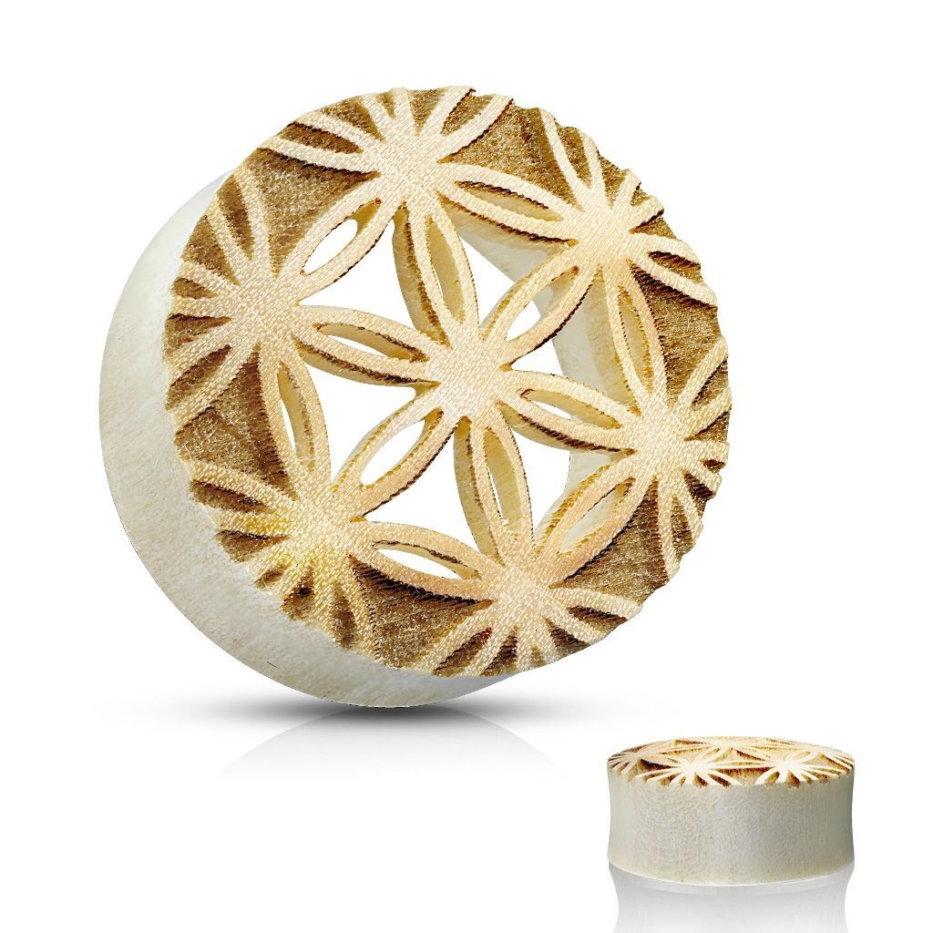 S4U Děrovaný plug do ucha Crocodile wood (25 mm) - PL01234-25