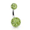 Piercing do pupíku zdobený krystaly Swarovski® (červená, 1,6 x 10 mm)