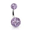 Piercing do pupíku zdobený krystaly Swarovski® (čirá, 1,6 x 10 mm)