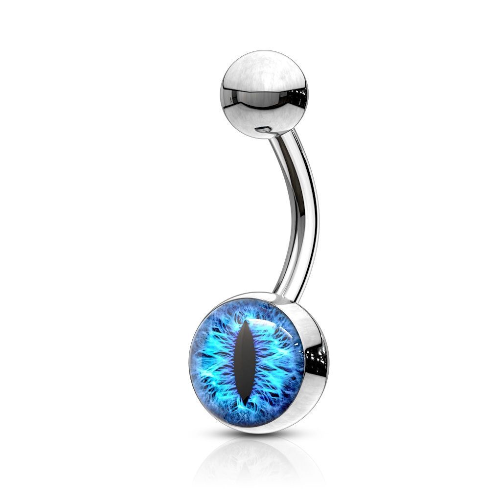 S4U Piercing do pupíku - banánek oko (modrá) - BS0001-B