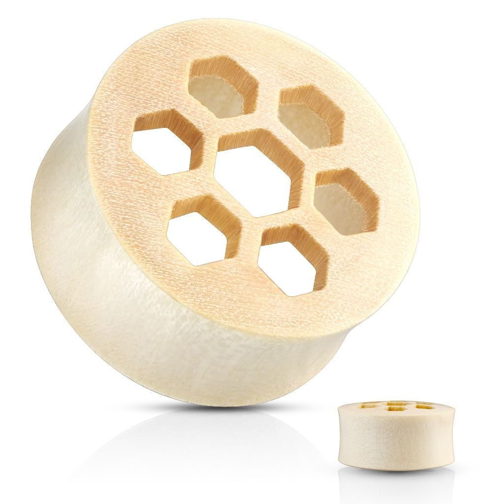 S4U Děrovaný plug do ucha Crocodile wood (16 mm) - PL01235-16