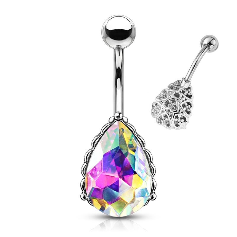 Piercing do pupíku kapka (duhová) - WP0024-AB