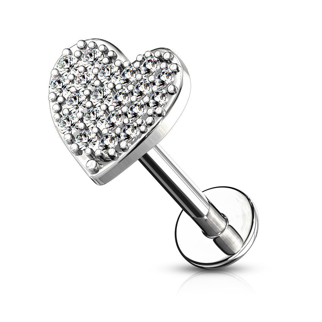 Levně S4U Piercing do brady - srdíčko 1,2 x 8 mm (ocelová) - LB1084-1208-C