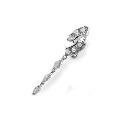 Stříbrný piercing do pupíku (čirá)