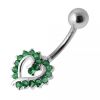 Stříbrný piercing do pupíku srdíčko (tmavě fialová)
