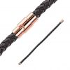 Kožený náramek proplétaný tmavě hnědý (19 cm)