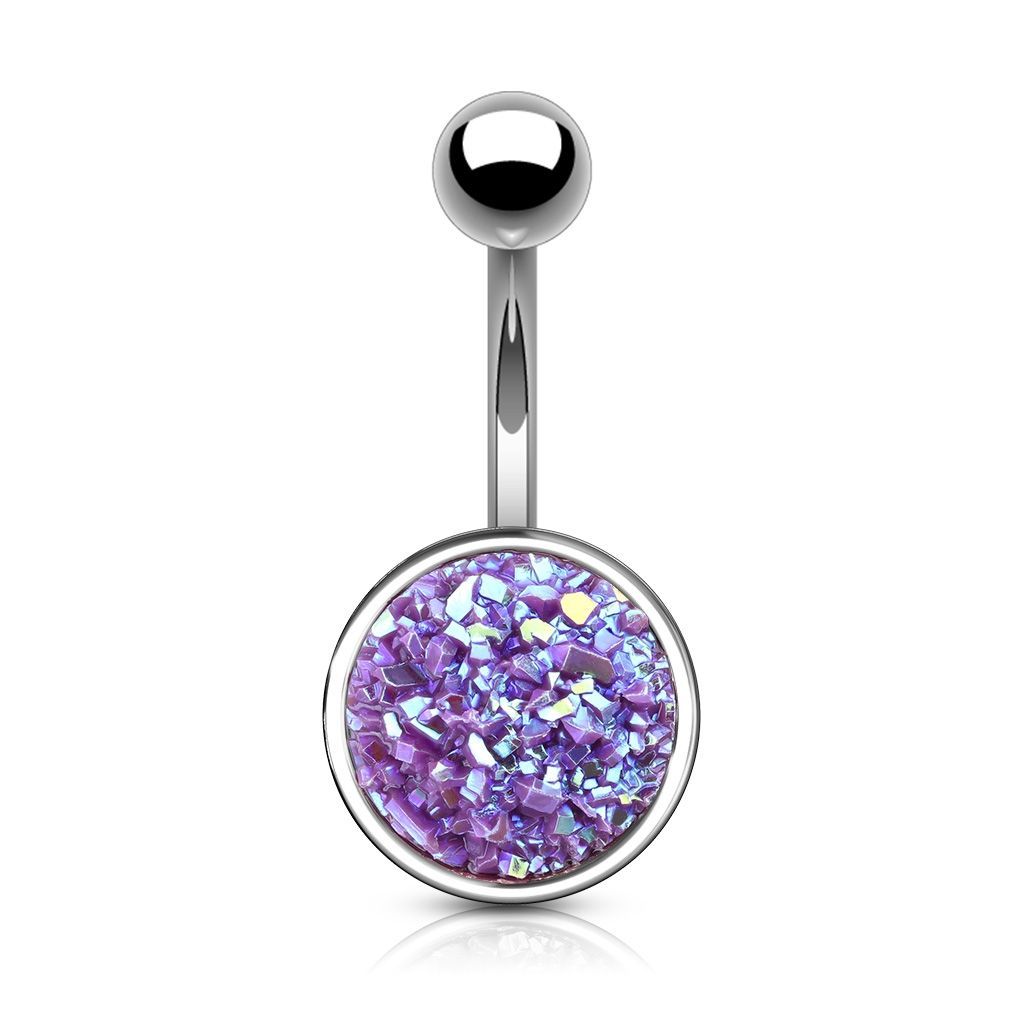 Levně Piercing do pupíku (fialová, 1,6 x 10 mm)
