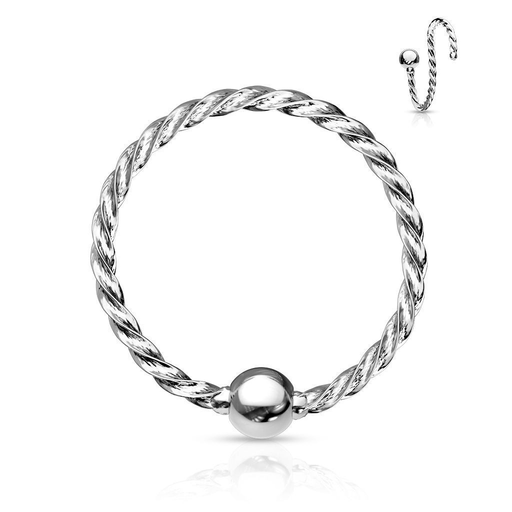 Levně Piercing do nosu - kruh (ocelová, 0,8 x 8 mm, 2 mm)