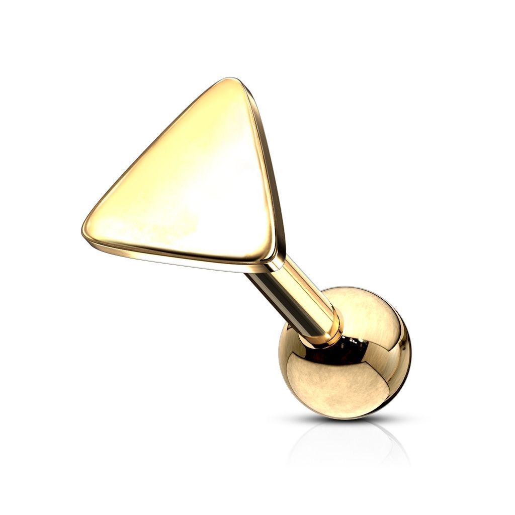 Levně S4U Cartilage piercing do ucha trojúhelník (žluté zlato) - CP1054-GD
