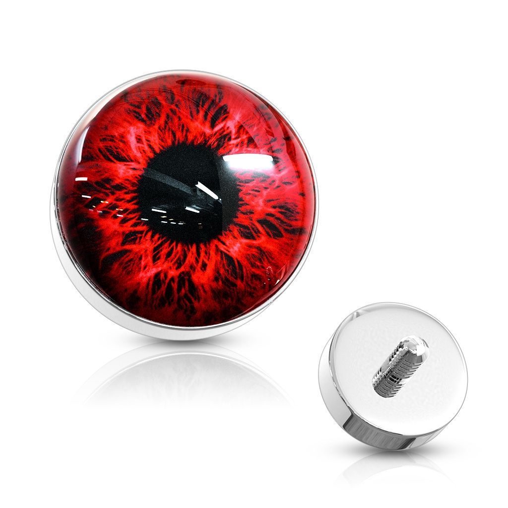Microdermal piercing oko - ozdobná část 5 mm (červená) - MD013R