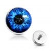Microdermal piercing oko - ozdobná část 5 mm (modrá)