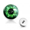 Microdermal piercing oko - ozdobná část 5 mm (zelená)