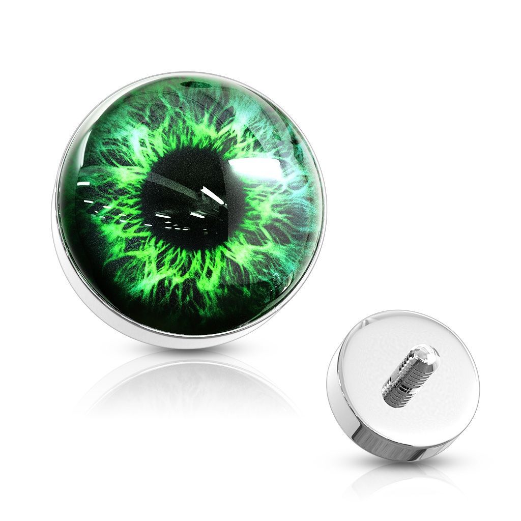 Microdermal piercing oko - ozdobná část 5 mm (zelená) - MD013G