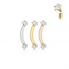 Piercing do obočí hvězdičky, 1,2 x 8 mm (růžové zlato, 1,2 x 8 mm)