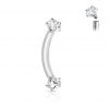 Piercing do obočí hvězdičky, 1,2 x 8 mm (růžové zlato, 1,2 x 8 mm)