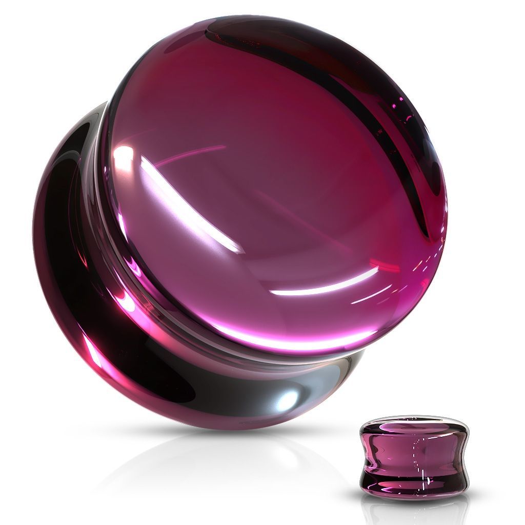 Levně Skleněný plug do ucha fialový (16 mm) - PL01250A-16