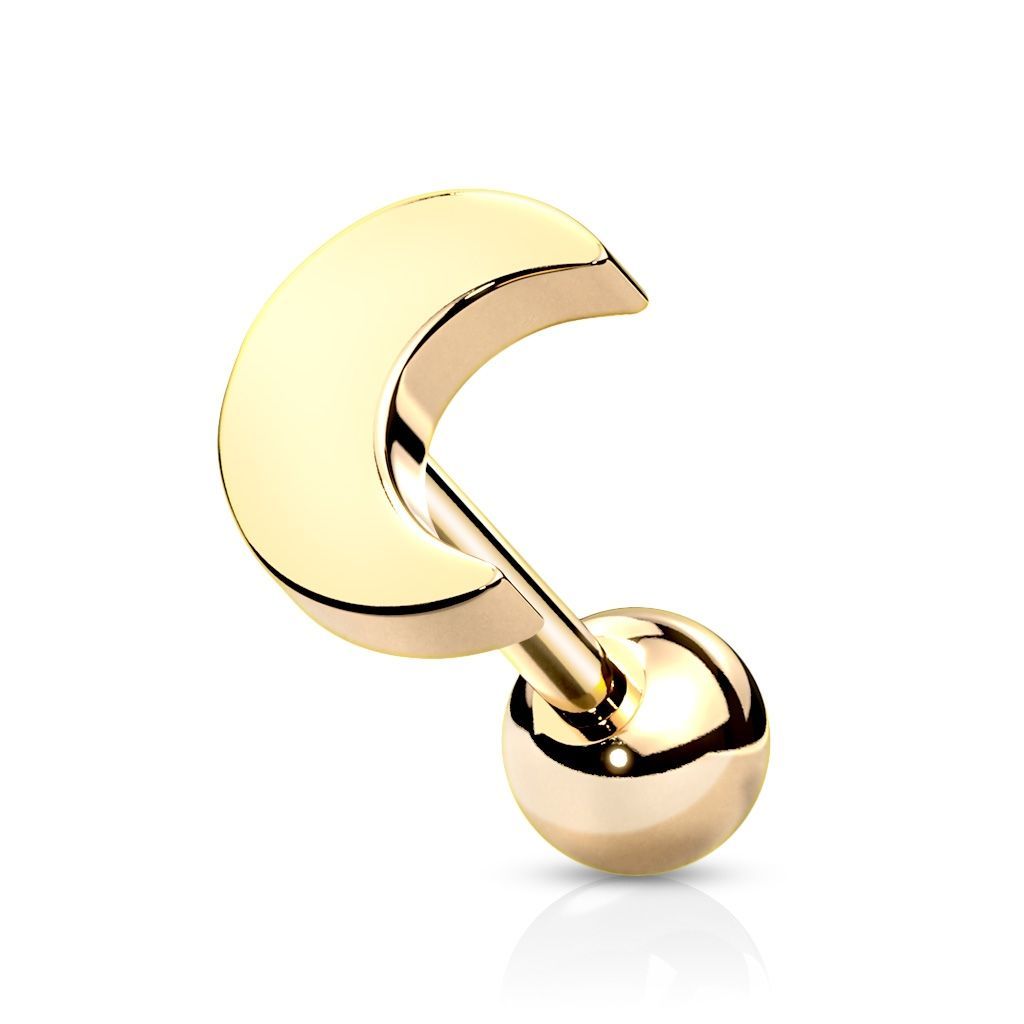 Levně Cartilage piercing do ucha měsíc (žluté zlato) - CP1062-GD