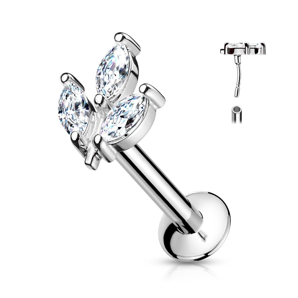 Levně S4U Piercing do brady - lísteček (ocelová) - LB1085-1208-C
