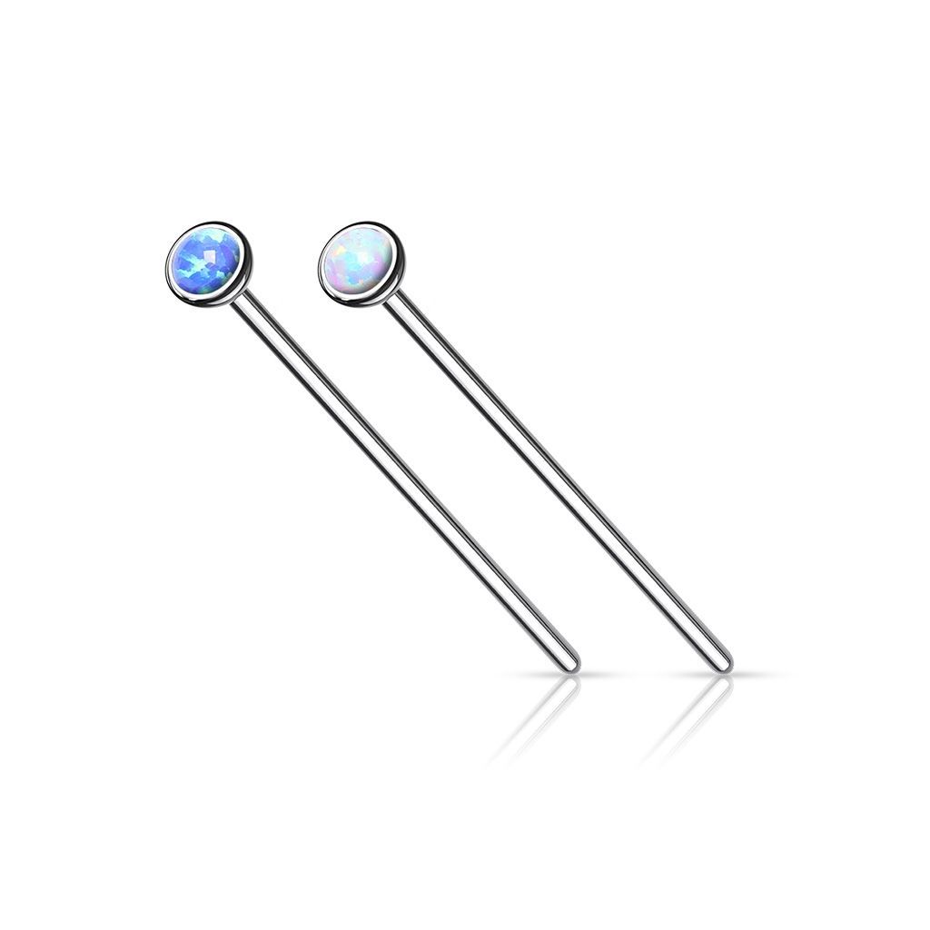 S4U Variabilní piercing do nosu s opálem 2 mm (modrá) - N0142-OP05