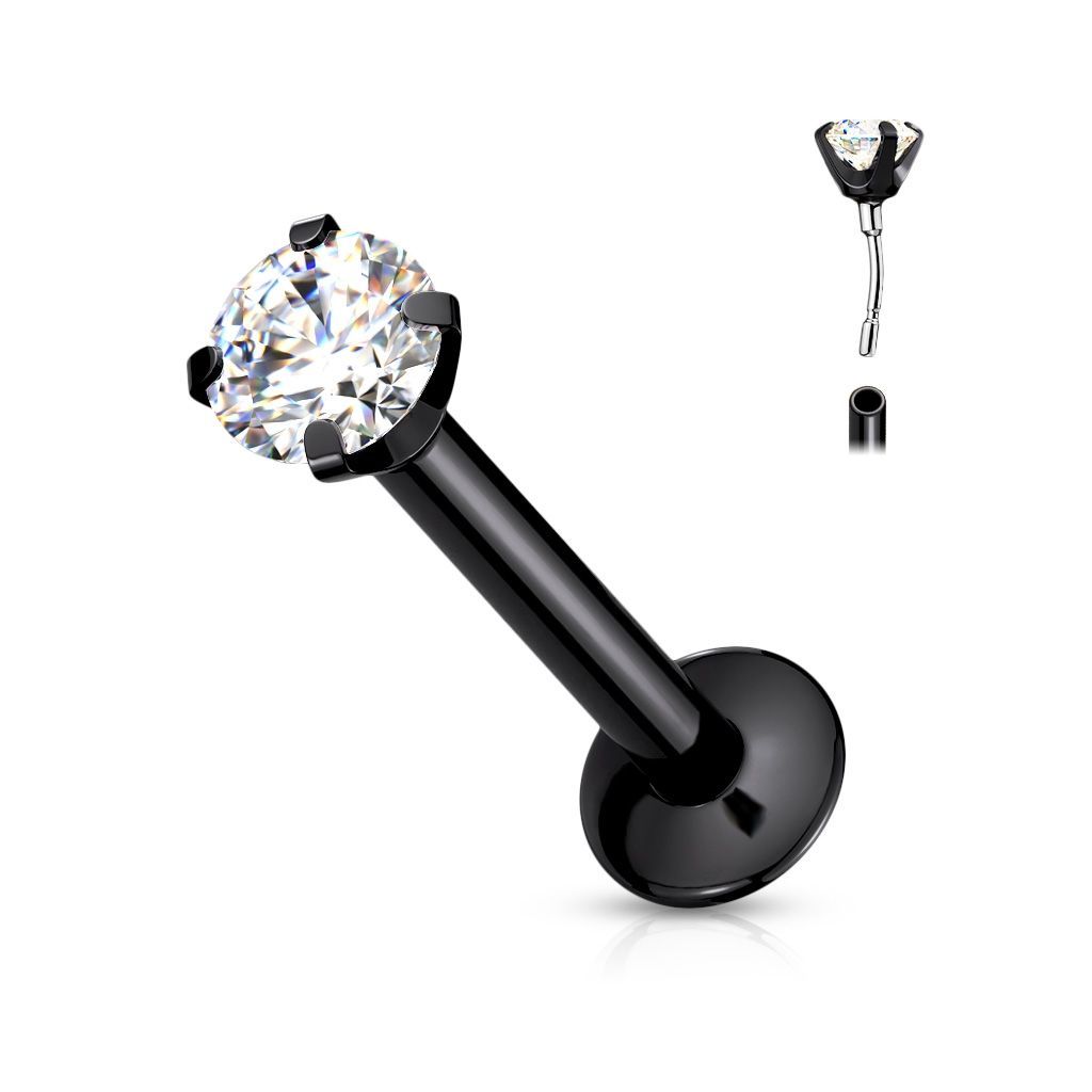 Levně S4U Piercing do brady - zirkon (černá) - LB1086-1008-K