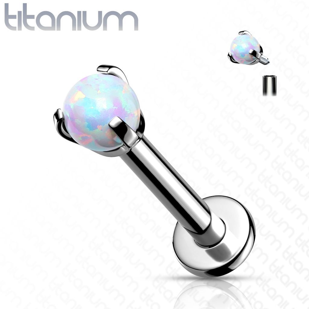 Levně Piercing do brady - labreta titan (bílá) - TIT1077-OP17
