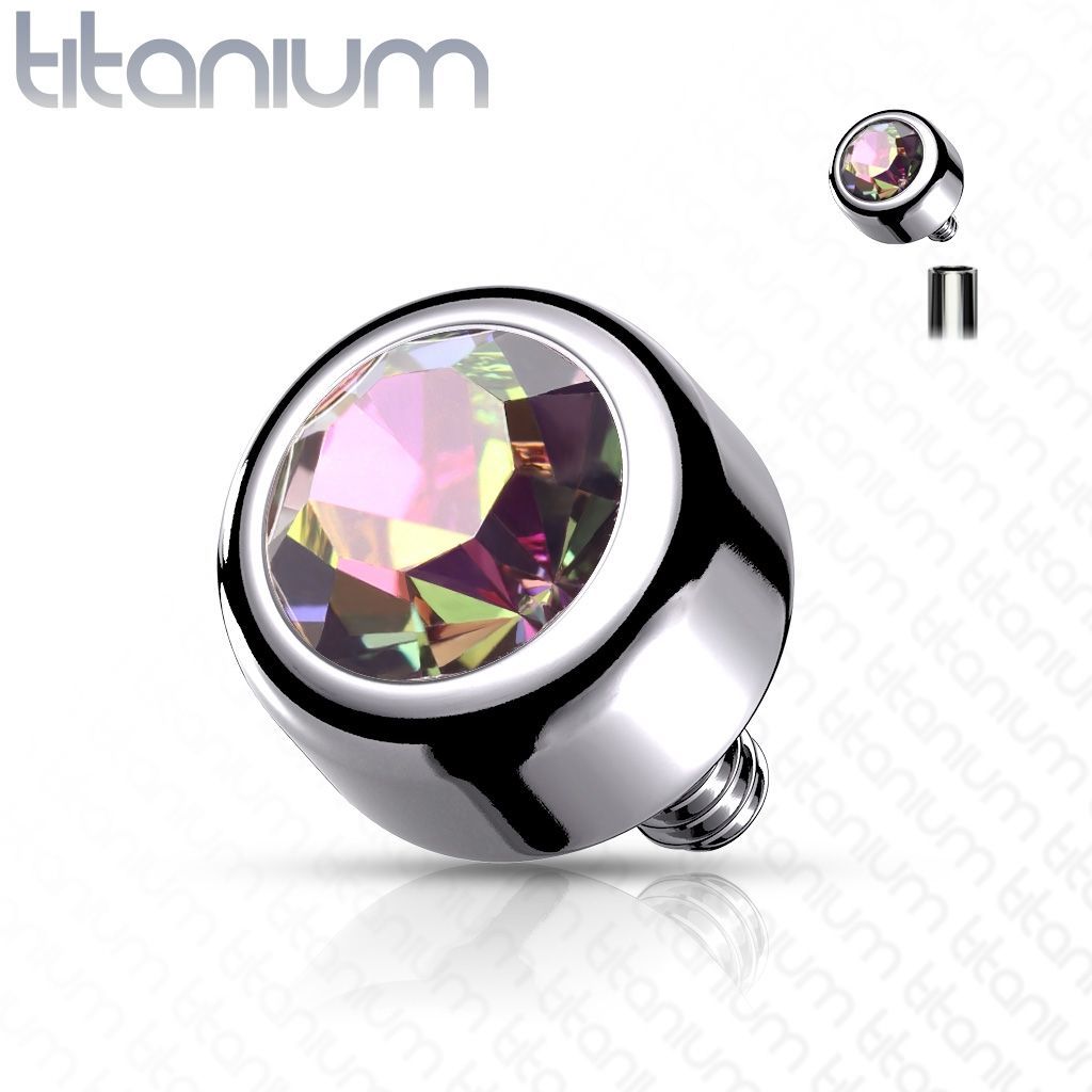 Levně Náhradní kamínek k labretě TITAN, závit 1,2 mm, 3mm (vitrail medium) - TIT1066-03VM