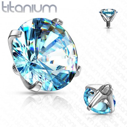 Náhradní kamínek k labretě TITAN, závit 1,2 mm, 3mm (tyrkysová)